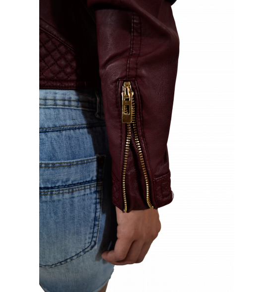 Jaqueta Alma de Praia Couro Bordô PROMOÇAO - 2