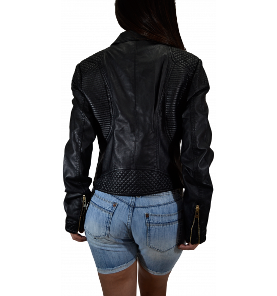 Jaqueta Alma de Praia Couro Preto PROMOÇAO - 5