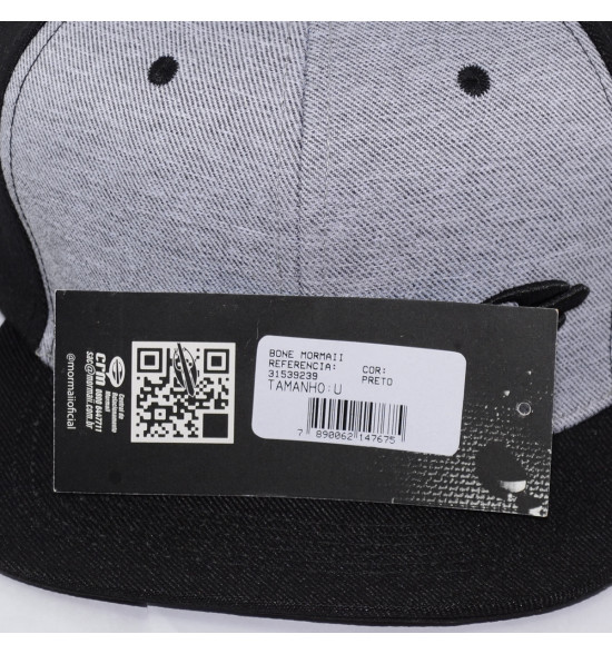 Boné Mormaii SnapBack Icon Cinza com Preto LANÇAMENTO - 4