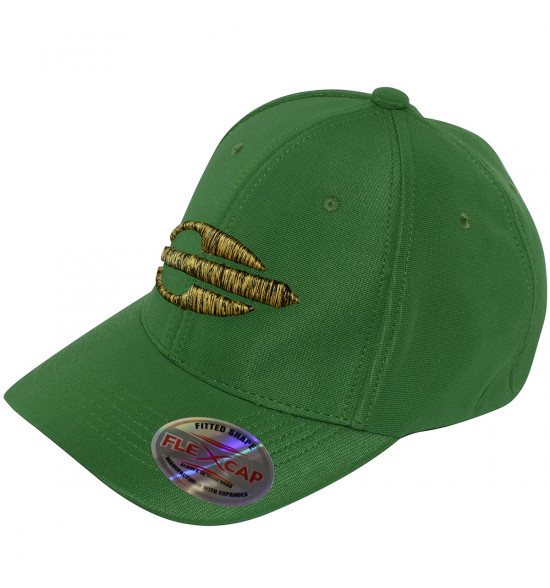 Boné Mormaii FlexCap Solid Green com Logo Amarelo