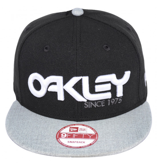 Boné Oakley 75 Snap-Back Preto com CInza LANÇAMENTO - 2