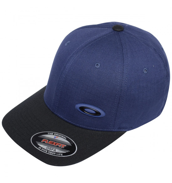 Boné Oakley Ellipse Cap Azul com Preto FlexFit