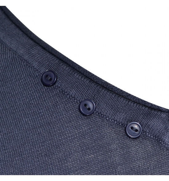 Suéter Alma De Praia Gola V Marinho - 2