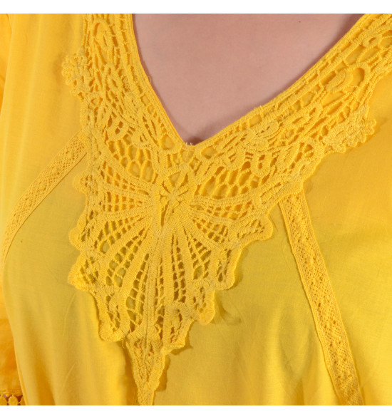 Saída Alma de Praia Manga Barra com Rendas - 2