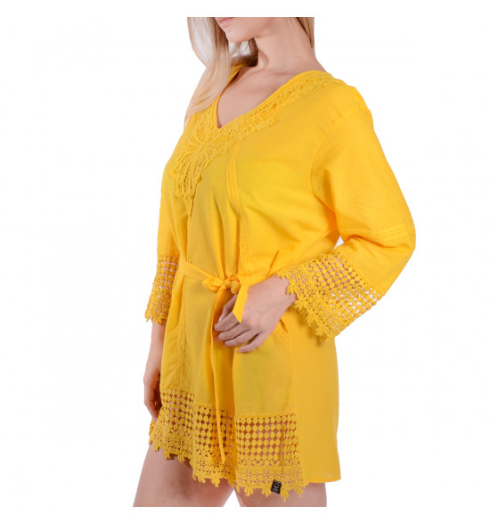 Saída Alma de Praia Manga Barra com Rendas - 3