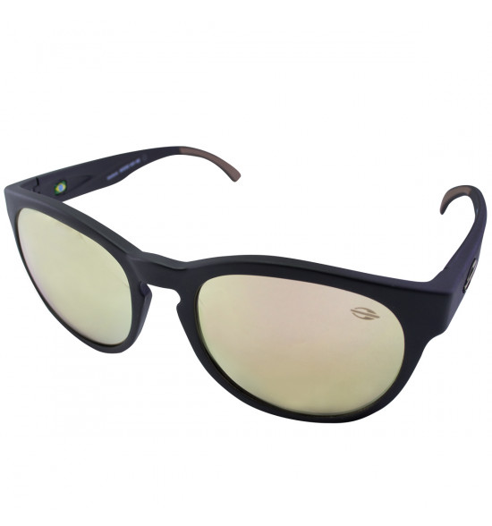 Óculos Mormaii Ventura Preto Fosco/Lente Gold Espelhada