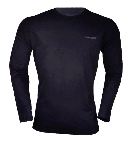 Camiseta Mormaii Winter Cool Manga Longa Preta LANÇAMENTO