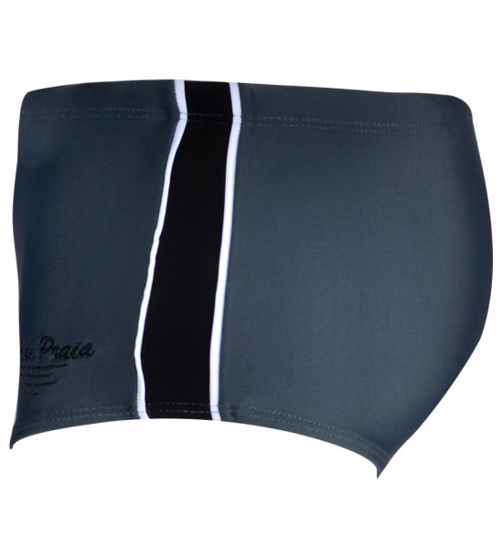 Sx Sunga Alma de Praia Cinza com Faixa Lateral Preta - 5