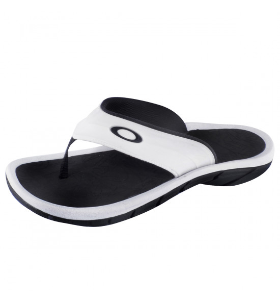 Chinelo Oakley Super Coil 4 Preto com Branco - 3