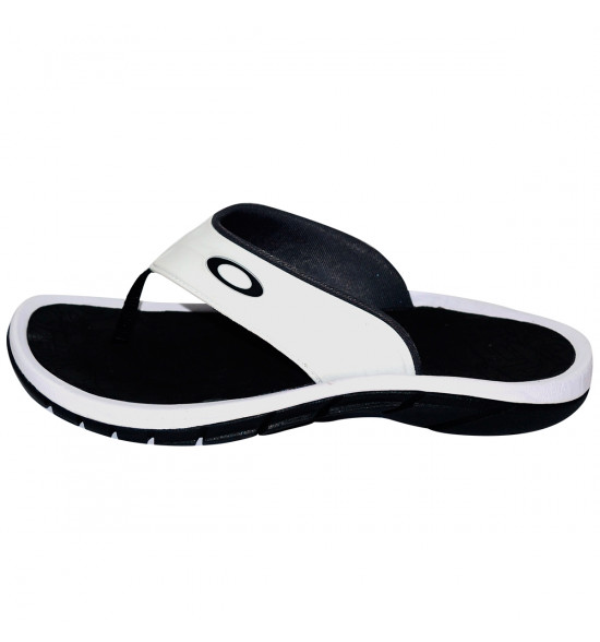 Chinelo Oakley Super Coil 4 Preto com Branco - 5