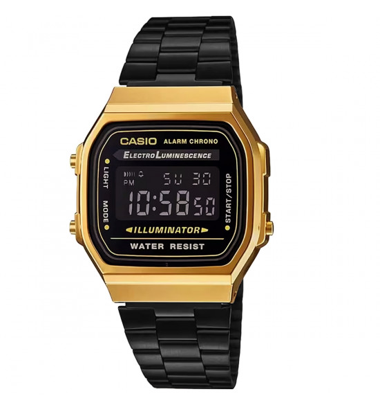 Relógio Casio Vintage A168WEGB-1BDF Preto e Dourado