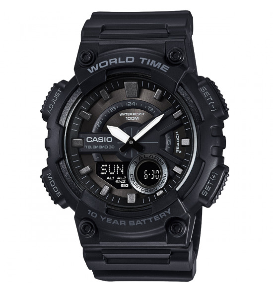 Relógio Casio Digital e Analógico AEQ-110W-1BVDF-SC Preto