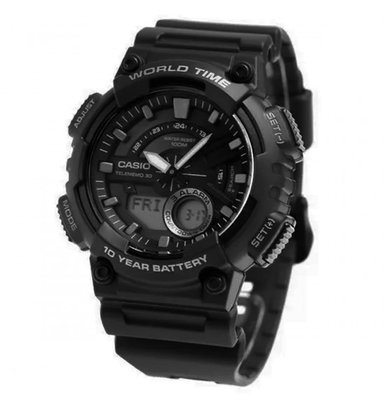 Relógio Casio Digital e Analógico AEQ-110W-1BVDF-SC Preto - 2