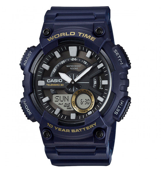 Relógio Casio Standard Digital e Analógico AEQ-110W-2AVDF-SC Azul Marinho
