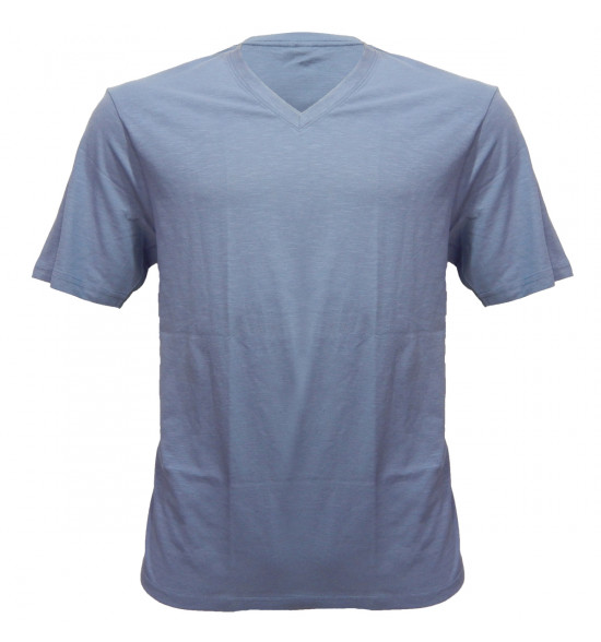 Rx Camiseta Alma de Praia Gola V Flame Azul Escuro