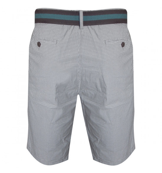 Bermuda Walk Alma de Praia Xadrez Cinza com Cinto - 2