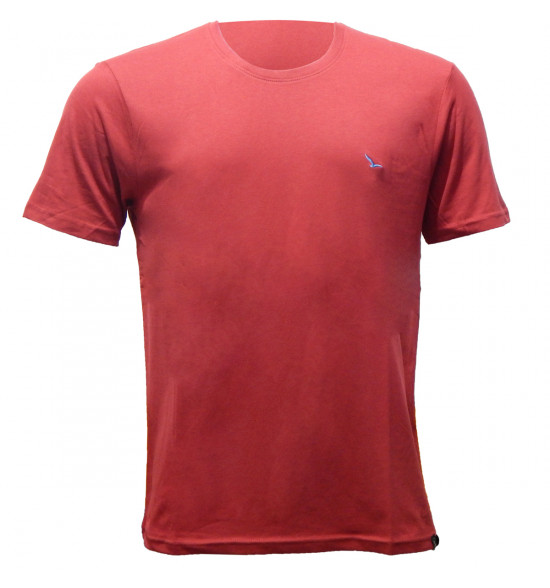 Rx Camiseta Alma De Praia Gola Redonda Lisa Vermelho