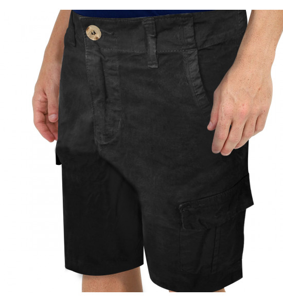 Bermuda Walk Alma de Praia Cargo Lisa Preta - 3