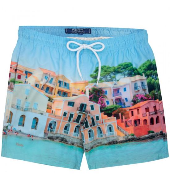 Shorts Água Mash Estampado Paradise Azul Claro