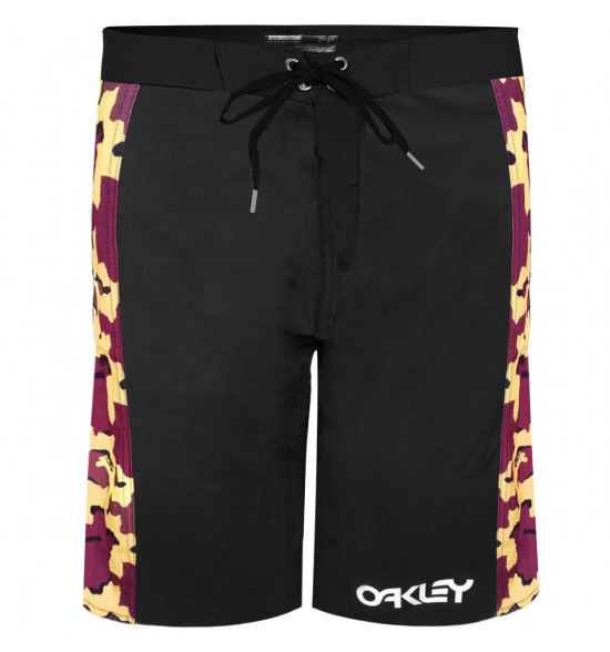 Bermuda Água Oakley Camo Boardshorts Side Print Preta