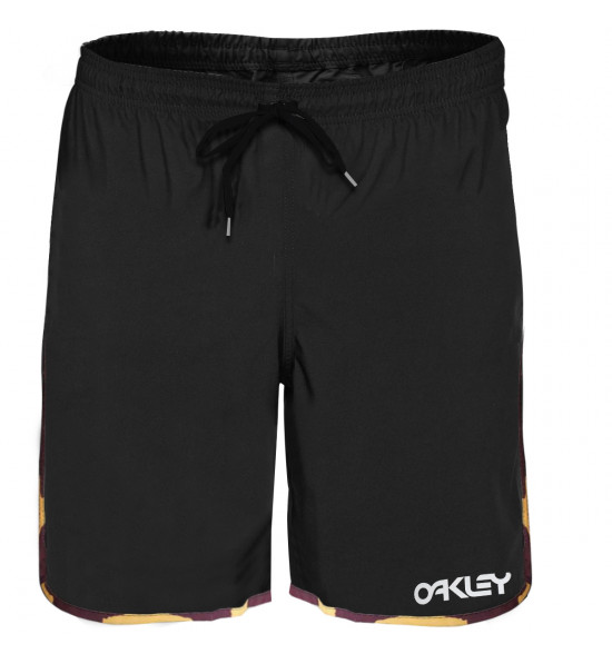 Bermuda Água Oakley Camo Truck Shorts Side Print Preta