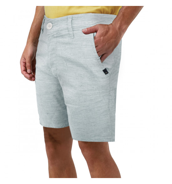 Bermuda Walk Quiksilver Botone Chino Cinza Claro - 3