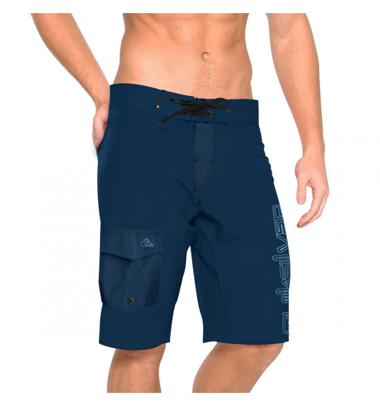 Bermuda Água Quiksilver Flat Signature 21 Marinho - 4