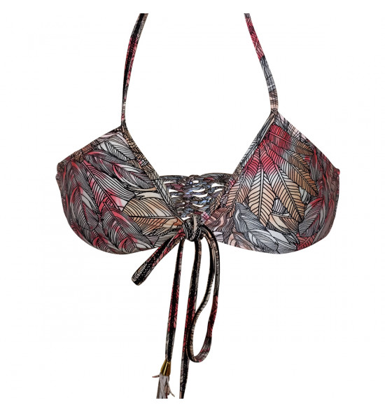 Biquíni La Bamba Tropical Chic Cinza e Rosa - 3