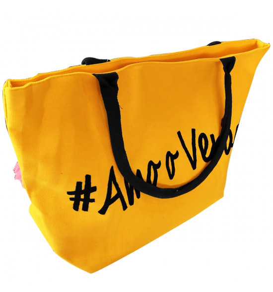Bolsa Alma de Praia Amo o Verão  Amarela - 2