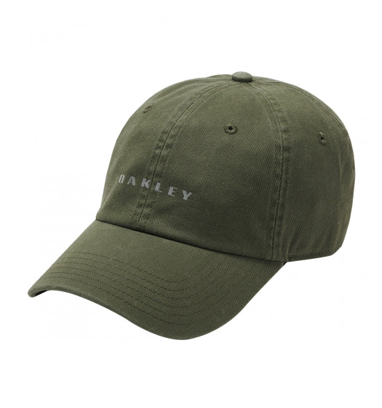 Boné Oakley 6 Panel Reflective Hat Verde Com Logo Prata