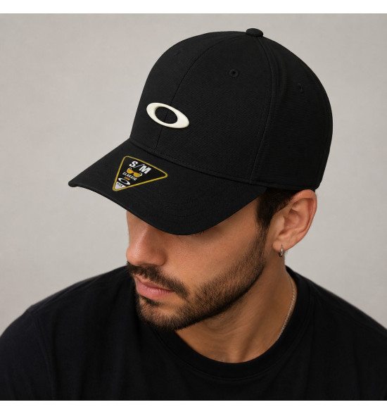 Boné Oakley Tincan Cap Black Logo White - Original com Logo em Metal