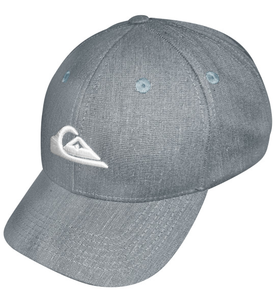 Boné Quiksilver Decades Heather Cinza Mescla Logo Branco