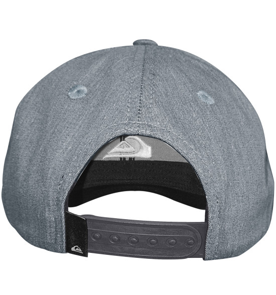 Boné Quiksilver Decades Heather Cinza Mescla Logo Branco - 4