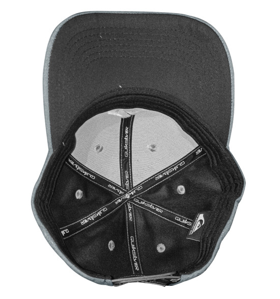 Boné Quiksilver Decades Heather Cinza Mescla Logo Branco - 5