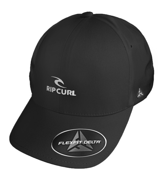 Boné Rip Curl Vaporcool Delta Flexfit Preto - Secagem Rápida, Anti-suor e Ajuste Perfeito