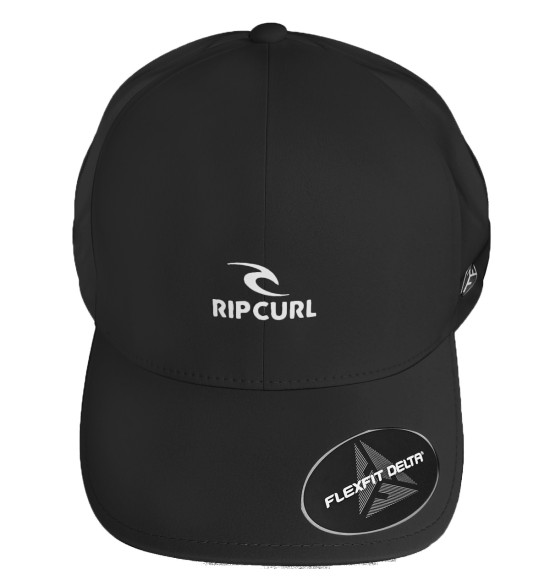 Boné Rip Curl Vaporcool Delta Flexfit Preto - Secagem Rápida, Anti-suor e Ajuste Perfeito - 2