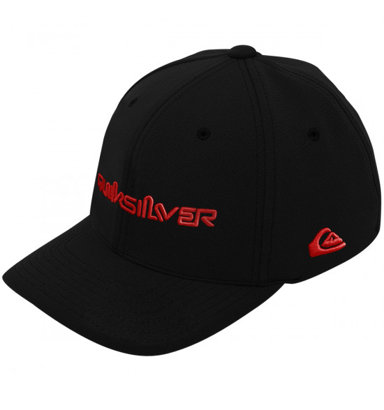 Boné Quiksilver Decades Type Preto com Vermelho
