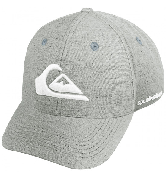 Boné Quiksilver Decades Heather Cinza Mescla Logo Branco