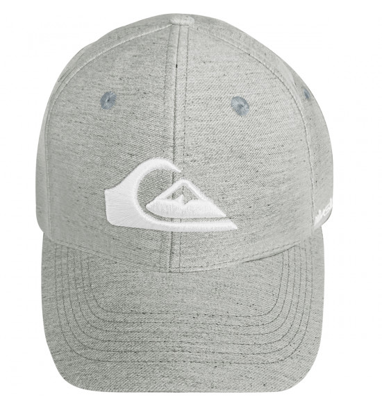 Boné Quiksilver Decades Heather Cinza Mescla Logo Branco - 2