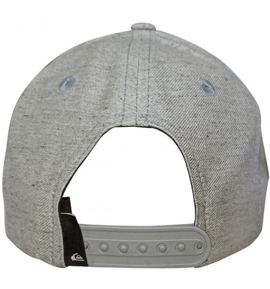 Boné Quiksilver Decades Heather Cinza Mescla Logo Branco - 4