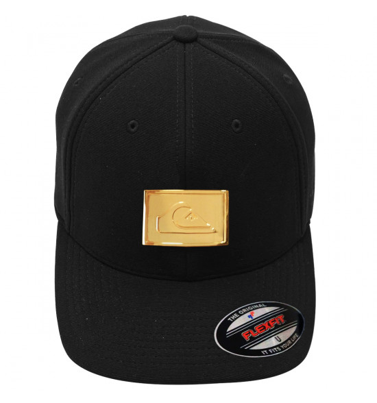 Boné Quiksilver Flex Plate Laser Preto com Dourado - 2