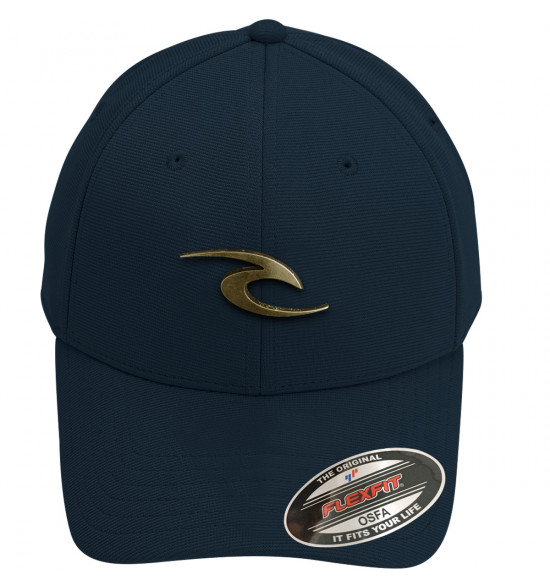 Boné Rip Curl Wave Icon Metal Logo Flexfit Navy Gold - 2