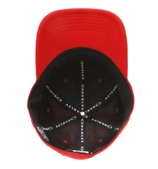 Boné Oakley Tincan Cap Vermelho com Logo Carbon Preto - 5
