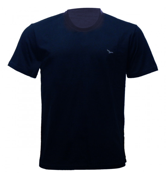 Rx Camiseta Alma De Praia Gola Redonda Lisa Azul Marinho
