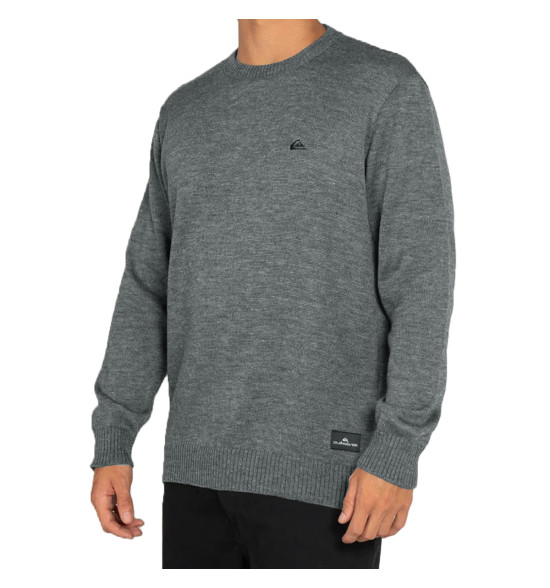 Suéter de Tricot Quiksilver Embroidery Masculino Cinza - Algodão Premium e Logo Bordado - 3