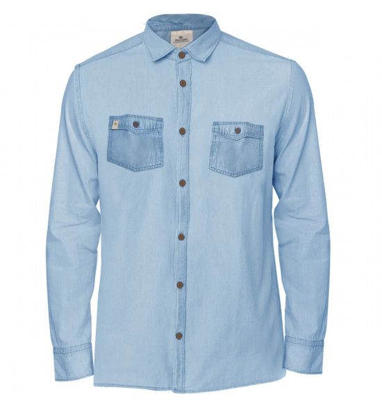 Camisa Rip Curl Denim Shirt Light Blue