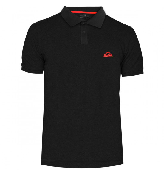 Camisa Polo Quiksilver Embroidery Piquet Preta