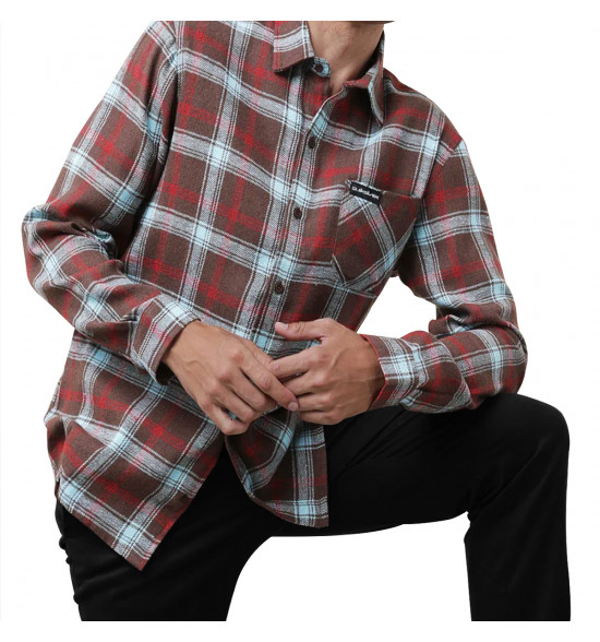 Camisa Quiksilver Flanelada Xadrez Shadown Hanters Marrom - 3