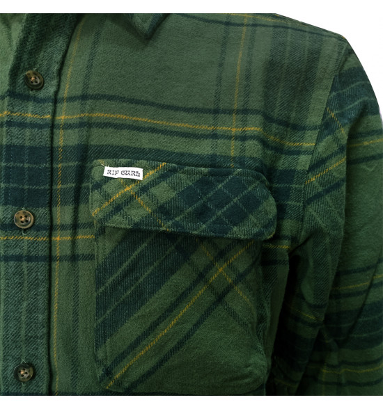 Camisa Rip Curl Flanelada Xadrez Forest Green - 3