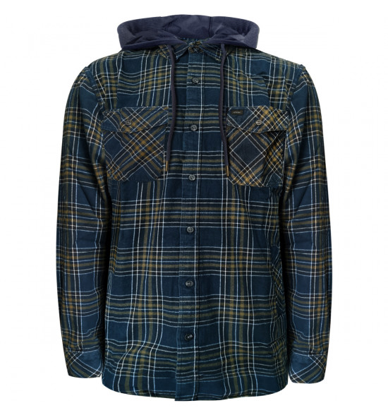 Camisa Rip Curl Flanelada com Capuz Ranchero Navy